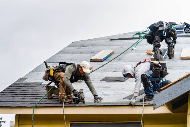 Professional Gutter Installation technician working in Galt, CA